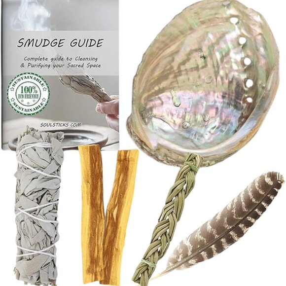 Ancient VEDA Organic Smudge Kit – California White Sage, Palo Santo, Sweetgrass,